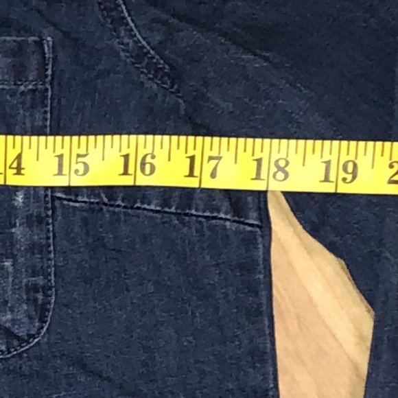 RVCA Denim Snap Button Faded Distressed Workwear Shirt XS - Picture 9 of 13